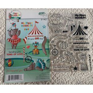 Littles Darlings Hippo Hooray! Rubber Stamps